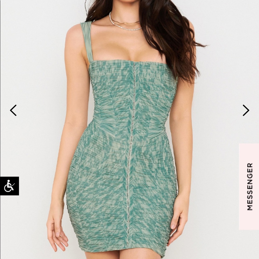 House of CB green corset mini dress